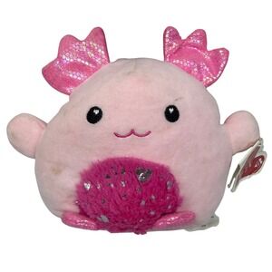 Pink Axolotl Plush Stuffed Animal Sparkle Gills Heart Kids Toy Valentines FLAW